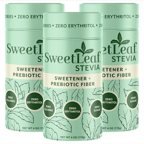 SweetLeaf Stevia Powder Shaker Jar, Sugar Free - 4 Oz, 3 Pack | Zero Calorie Sweetener No Erythritol, Stevia Leaf Extract, Natural Sugar Substitute for Coffee & Baking