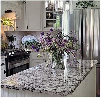 Self Adhesive Vinyl Countertop Wrap | Gray White Black Granite Quartz Marble Contact Paper | Peel and Stick Counter Top Laminate Sheet | 36" x 120"