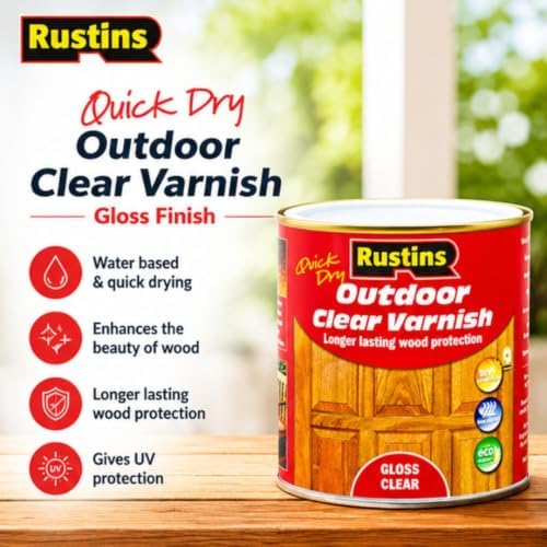 Rustins Quick Dry Outdoor Clear Satin Varnish 250ml