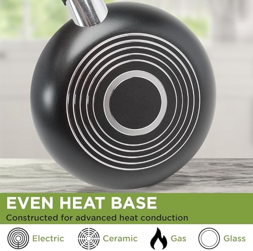 Ecolution Easy Clean Ceramic Nonstick Cookware Set, Dishwasher Safe Kitchen Pots and Pans Set, Comfort Grip Handle, Even Heating