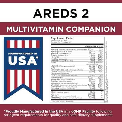 Viteyes Classic AREDS 2 Companion Multivitamin Supplement, Comprehensive Multivitamin Formula for AREDS 2 Users, 90 Capsules