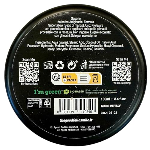 Goodfellas' Smile Tallow No.1 Shaving Soap, Made in Italy