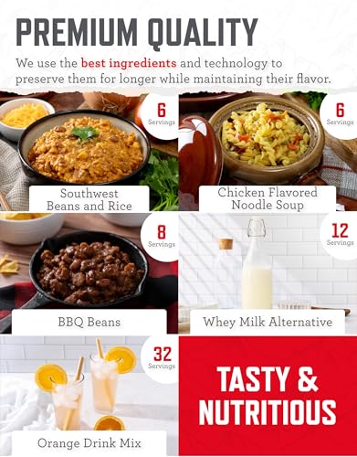 ReadyWise Emergency Food Supply - 132 Servings, Survival Bucket, Dehydrated & Freeze Dried Protein Meals, Camping Essentials, Ready to Eat Disaster Prepping Supplies,up to 25 Year Shelf Life