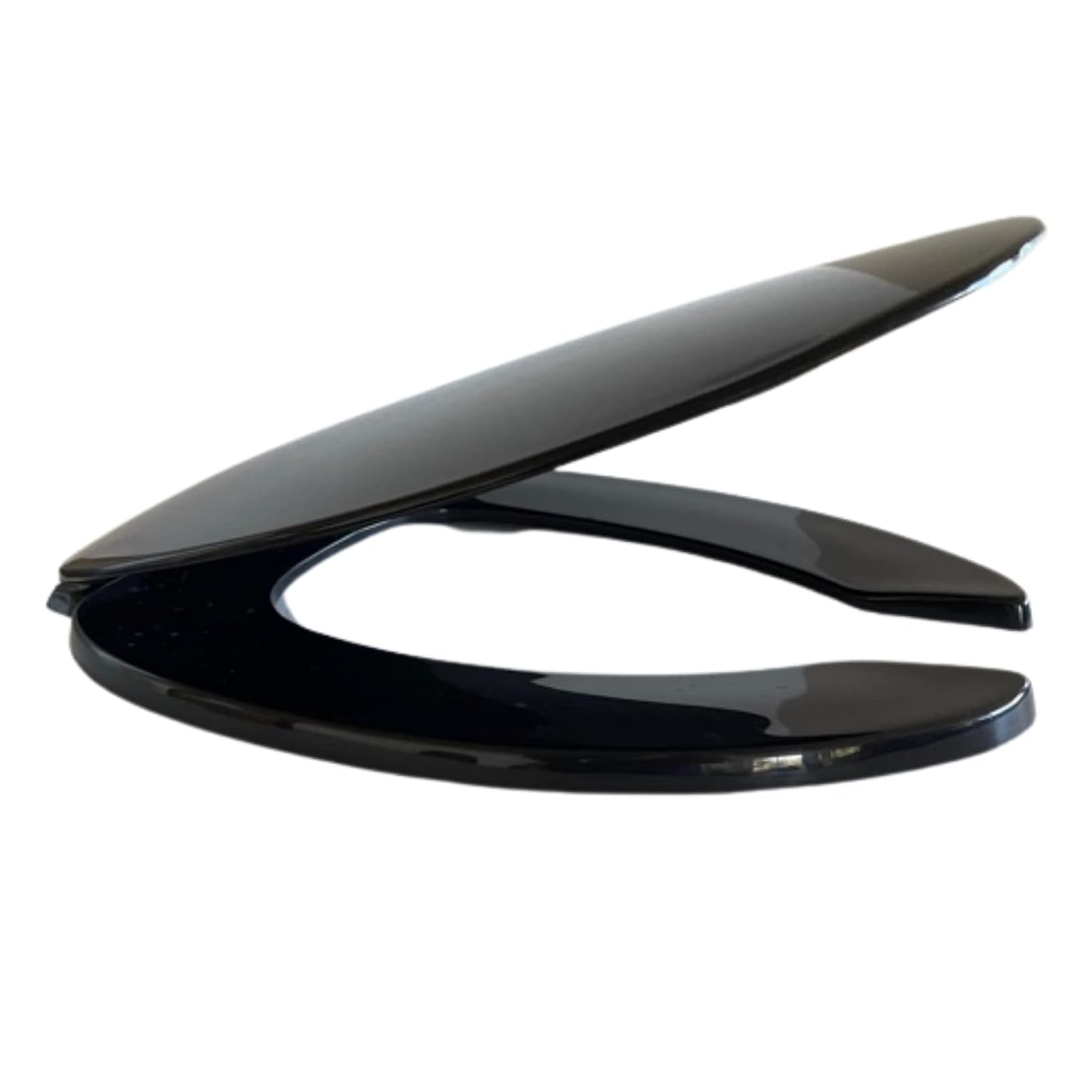 Centoco Toilet Seat Elongated, Residential, Top Mount Plastic Hinge, Black | Plastic, Closed Front, Cover, Made in the USA, 600-407