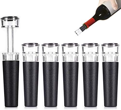 6 Pack Vacuum Wine Stopper, Reusable Silicone Caps, Air Remover Corks, Leakproof Wine Bottle Sealer for Wedding & Birthday Party