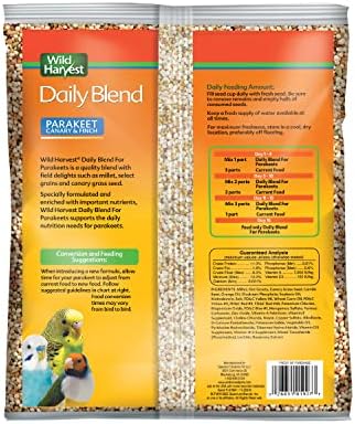 Wild Harvest Daily Blend Nutrition Diet Parakeet, Canary And Finch, Bird Food, 5 Pounds
