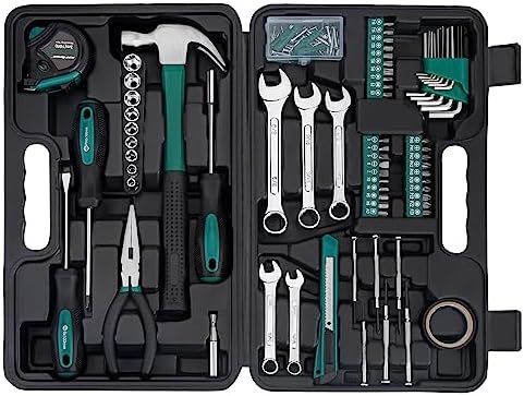 CARTMAN 148-Piece Automotive And Household Tool Set, Blue Repair Kit Case