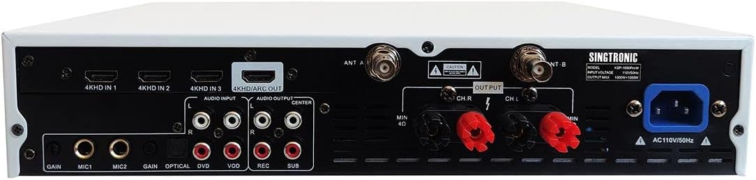 KSP-1000ProW Professional 2000W Digital Karaoke Sound Processor + 2 Anti-Feedback Wireless Microphones