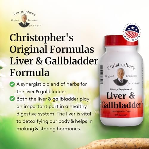 Christopher's Original Formulas Liver & Gallbladder Formula Capsules - Gallbladder Supplements with Digestive Enzymes & Natural Herbs