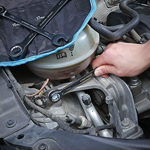 DURATECH 144-P Ratcheting Combination Wrench Set, 2.5° Swing Arc, SAE