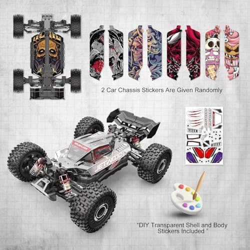 1:16 Fast RC Car, Brushless 42MPH Remote Control Car for Adults - High Speed 4WD RTR RC Truck with 2 LiPo Batteries & DIY Body, JC16EP Red