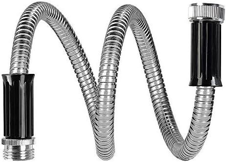 Beaulife Metal Garden Hose 100 ft Flexible No Kink Lightweight RV Drinking Water Hose Extension Leader Hose Heavy Duty Outdoor