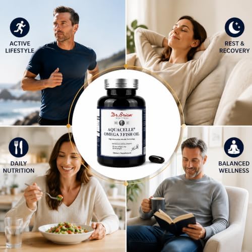 Dr.Brian Fish Oil Supplement 130 Softgel, Highly Absorbed rTG Mini Omega 3 Fish Oil Capsule with EPA/DHA Fatty Acids Vitamin D E