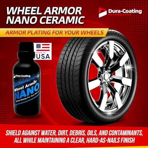 Dura-Coating Wheel Armor Nano Coating - Ceramic Coating Spray for Car Wheels, Metal, Paint, Plastic & Glass - Detailing Spray Repels Water, Dirt