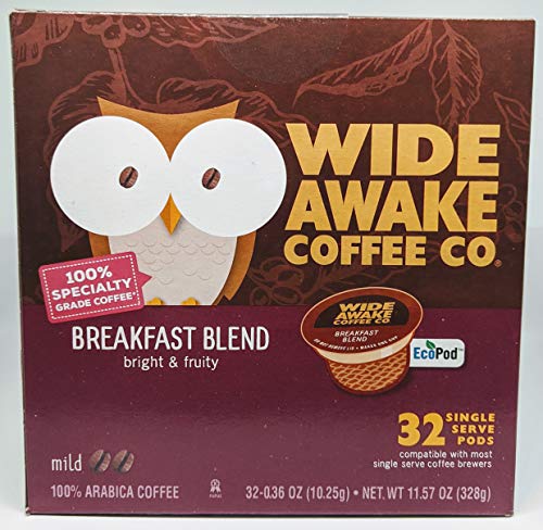 Wide Awake Coffee Single Serve Coffee Pods (32 Count, Breakfast Blend)