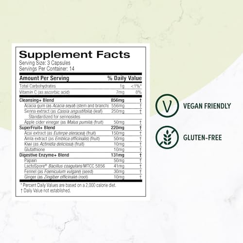 Purely Inspired 7-Day Detox Cleanse - Digestive Enzymes & Probiotics | Whole Body Cleanse & Detox Pills for Women & Men, Powered with Senna Leaf