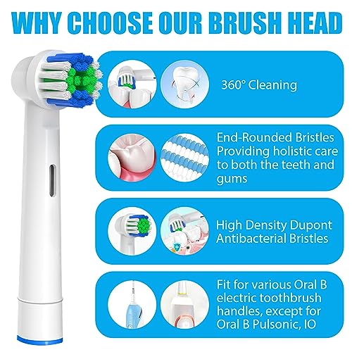 Replacement Toothbrush Heads Compatible with Oral B Braun, 12 Pcs | Professional Electric Toothbrush Brush Heads, Compatible with Oral B Replacement Heads Refill, 7000/Pro 1000/9600/500/3000