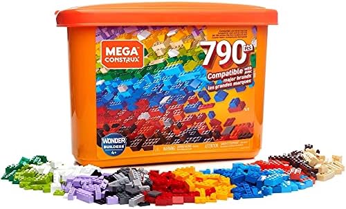 Mega Construx Open-Ended Play Brick Box for Ages 4+ (Building Toys for Creative Play - 790 Pieces), Multicolor (GJD24)