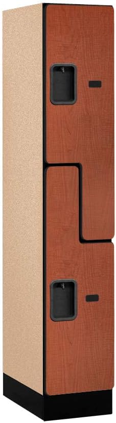 Salsbury Industries Double Tier 'S' Style Designer Wood Locker, Mahogany, 5' 3" x 15"