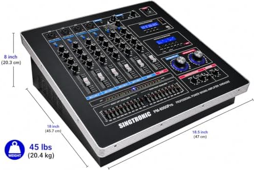 Singtronic PM-6000Pro Professional KJ/DJ 6000W Digital Console Mixing Board Karaoke Ampliffier Built in HDMI-Arc, Optical, Bluetooth, Aux