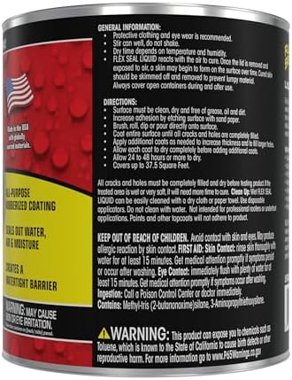 Flex Seal Liquid, Rubber Coating Sealant, Waterproof, Flexible, Breathable, and UV Resistant, Roof Repair, Basements, RV, Campers, Trailers, Marine