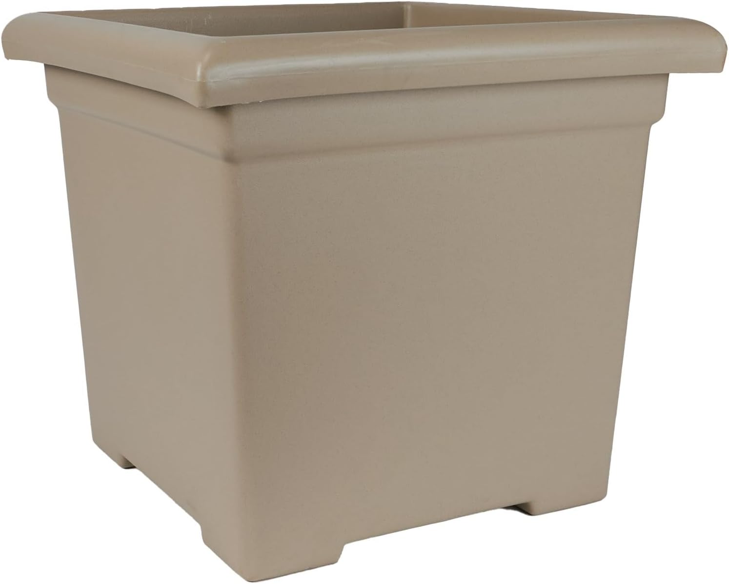 The HC Companies Accent Square Plant Pot w/Drainage - Classic Planters for Outdoor Plants & Indoor Plants - Lightweight & UV-Resistant Square Planter Box (15.5”, Sandstone, Pack of 1)