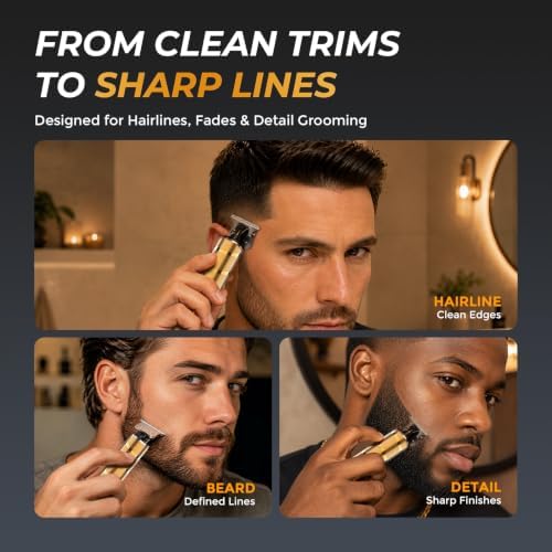 Ufree Beard Trimmer for Men, T-Blade Hair Trimmer, Zero Gap Edger Clippers