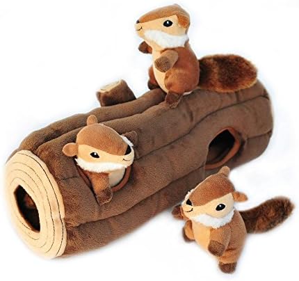 ZippyPaws Burrow Hide & Seek Plush Puzzles - Monkey 'n Banana | Interactive Dog & Puppy Toys for Boredom, Stimulating Pet Products to Keep them Busy, Squeaky Toy for Enrichment