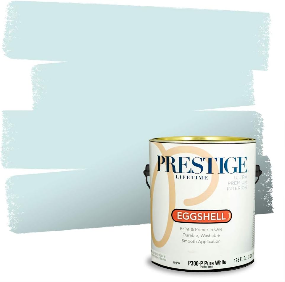 PRESTIGE Paints Exterior Paint and Primer In One, 1-Gallon, Satin, Comparable Match of Sherwin Williams* Blue Nile*