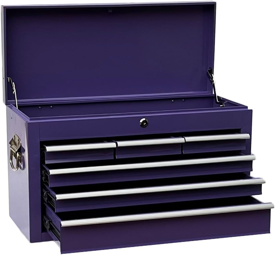 Workington Portable Metal Tool Chest with 6 Drawers, 24" 6-Drawer Tool Chest Cabinet with Ball Bearing Drawer Slides