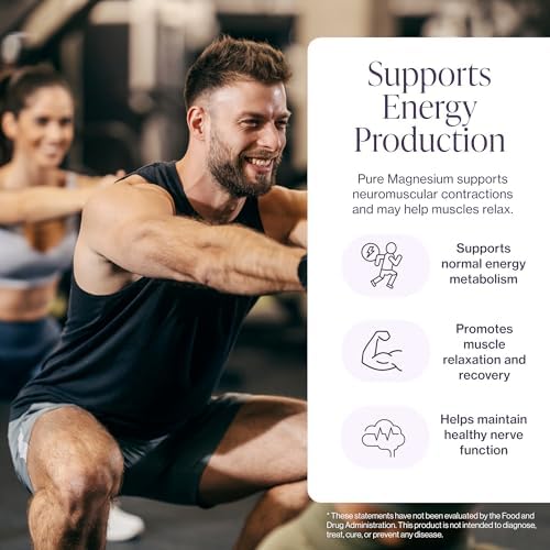 Pure Magnesium Glycinate Supplement – Highly Absorbable Chelated Magnesium to Support Sleep, Muscle & Nerve Health, Energy