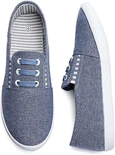 kufeiti Women's Canvas Slip On Shoes Sneakers for Women Fashion Comfortable White Black Elastic Sneakers for Women