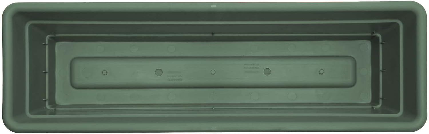 Bloem Dura Cotta Window Box Planter: 24" - Terra Cotta - with Tray, Weatherproof Resin Box, Removable Tray for Indoor & Outdoor Use, Gardening, 3 Gallon Capacity