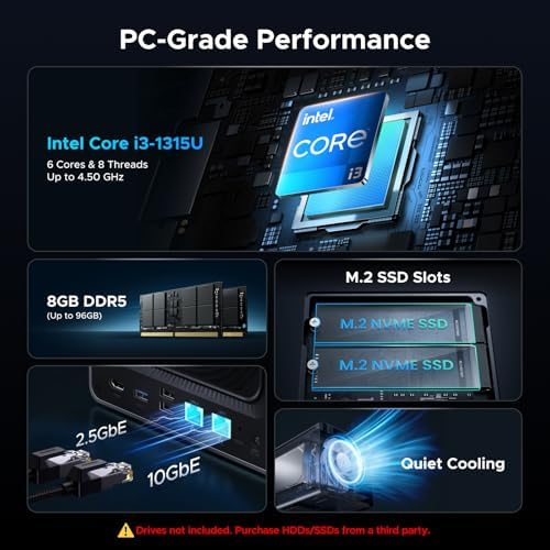 UGREEN NAS DXP2800 2-Bay, Ideal for Content Creators and Enthusiasts | Intel N100 Quad-Core CPU, 8GB DDR5 RAM, 2.5GbE, 2X M.2 NVMe Slots, 4K HDMI, Desktop NAS Network Attached Storage (Diskless)