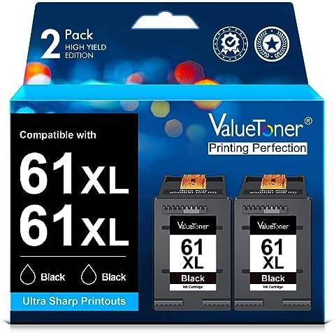 61XL 61 Ink Replacement for HP 61 Black Ink Cartridge High Yield