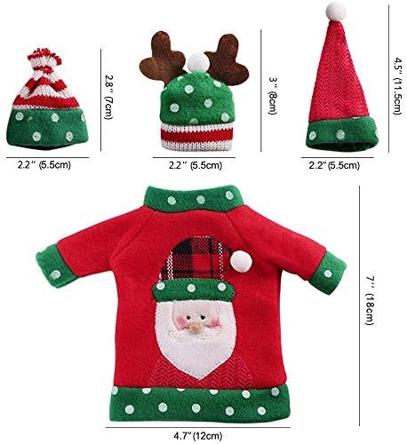 Ugly Christmas Sweater Wine Bottle Cover Set