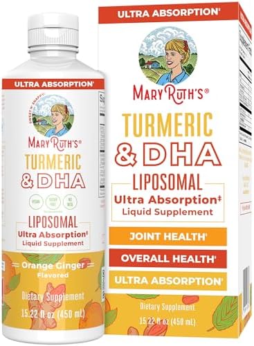 MaryRuth's Turmeric & DHA Liposomal Liquid, Ultra Absorption, 15.22 oz