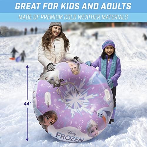 GoFloats Winter Snow Tubes - Choose from Unicorn, Disney's Frozen, Ice Dragon, Polar Bear, Penguin, Flamingo - Inflatable Sled for Kids and Adults