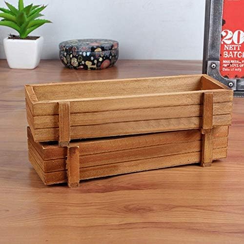 Wooden Plant Seeds Box, 2 Colors Randomly Indoor Outdoor Windowsill Kitchen Garden/Flower Planter Trough (3Pcs)