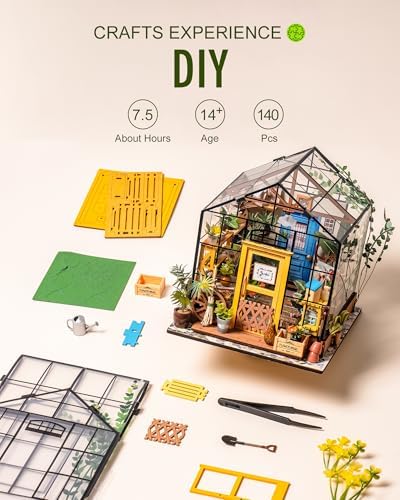Rolife DIY Miniature Greenhouse Kits for Adults - Cathy's Flower House | Beginner-Friendly Diorama Kits Mayberry Street Tiny House For Adults