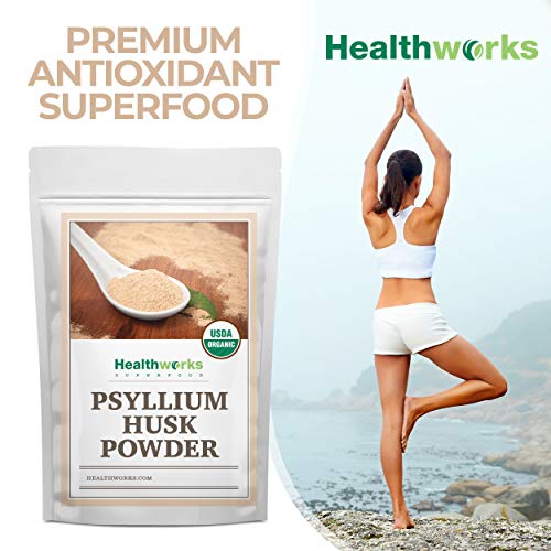 Healthworks Superfoods Organic Psyllium Husk Powder 2 lb Keto Soluble Fiber | Organic, Powder, 1 lb, Soluble Fiber, Digestive Support, Keto, Non-GMO, Vegan, For Gut Health, Prebiotic, Gluten-Free, Paleo