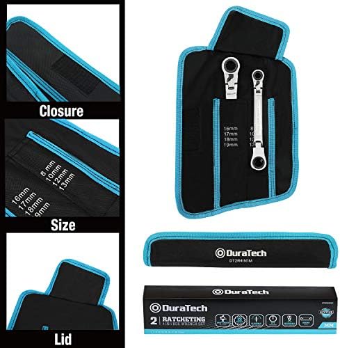DURATECH 4-in-1 Flex-Head Ratcheting Wrench Set, 2-Piece, SAE