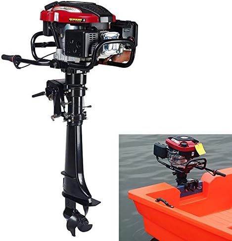 4Stroke 7HP Heavy Duty Outboard Motor Boat Engine Inflatable Fishing boat Air COOLED System Hand Start Tiller Control Long Shaft 20inch