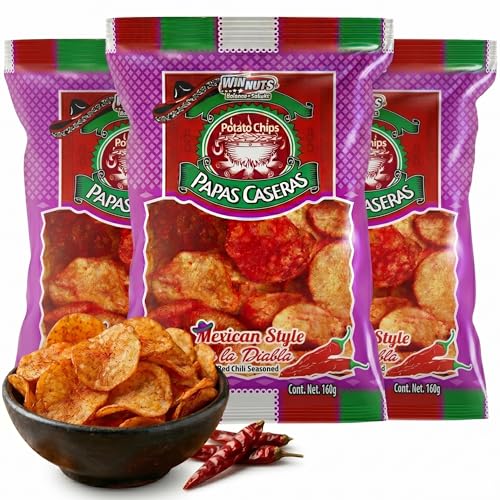 WINNUTS Jalapeño Chips Kettle Cooked (3 Pack, 5.6 oz Each) | Authentic Mexican Style Spicy Potatoes Chips | Homestyle "Papa Casera" for Parties