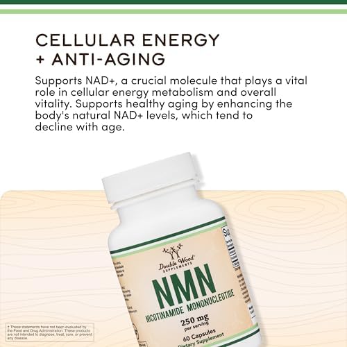 NMN 250mg per Serving, 99% Purity, Cellular Energy & Healthy Aging, 60 Caps | Supports Cellular Energy & NAD+, Antioxidant & Healthy Aging