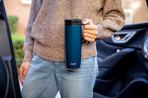 Ello Magnet 18oz Insulated Stainless Steel Travel Mug with Handle, Poseidon