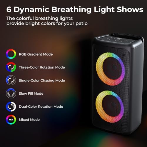 Bluetooth Speaker with 2 Wireless Microphones, 30W Big Party Speaker for Adults Kid Karaoke with Lights