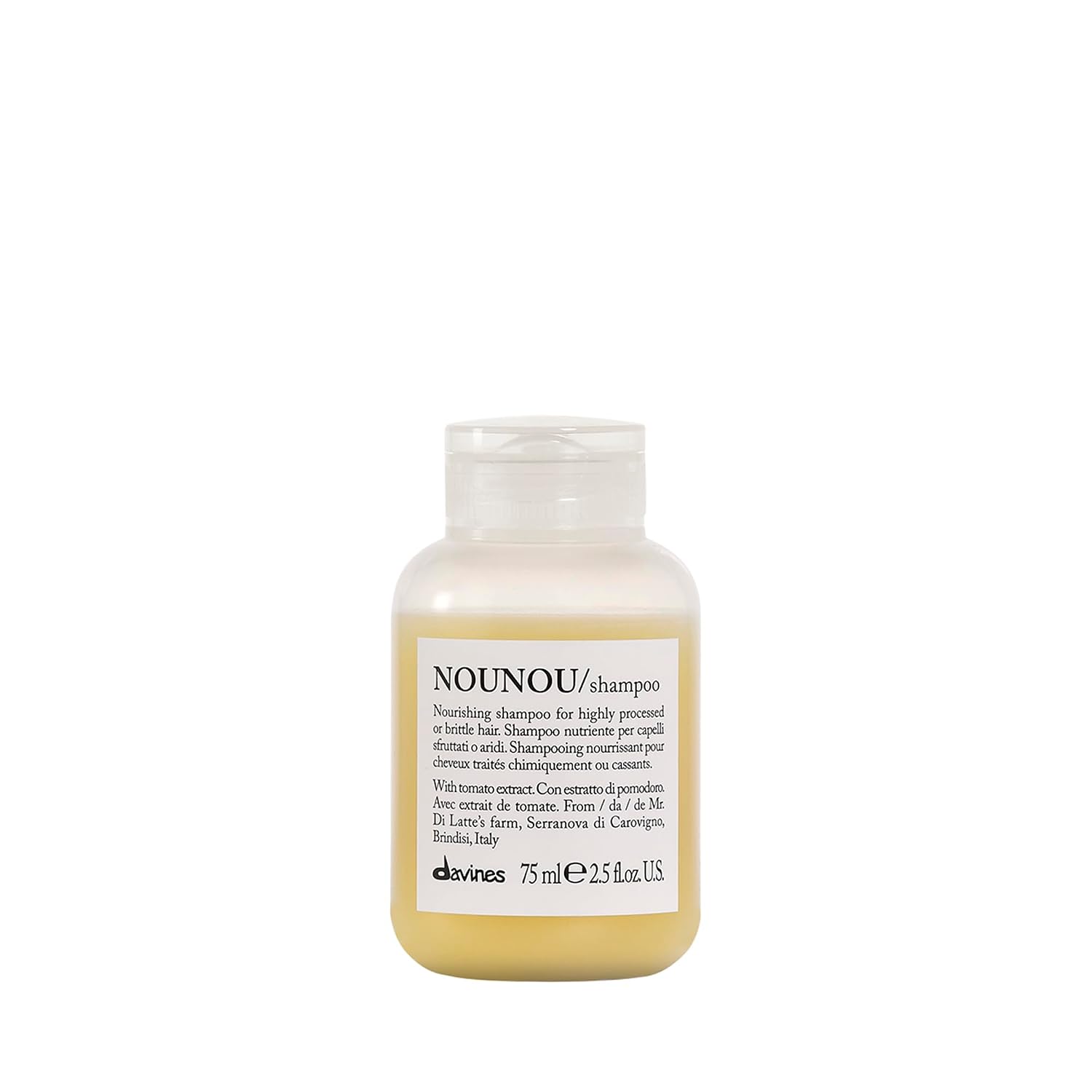 Davines NOUNOU/Shampoo, Nourishing Cleanser for Damaged, Processed or Brittle Hair - Restores Natural Softness, Shine & Body with Lupin- Hydrates Chemically Treated Hair