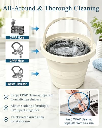 CPAP Cleaning Supplies Kit - CPAP Hose Cleaner Brush, CPAP Hose Holder, Mask Holder
