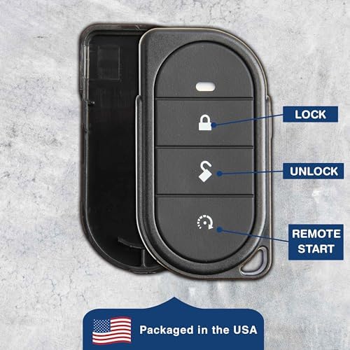 KeylessOption Keyless Entry Remote Control Car Key Fob Shell Button Pad Alarm Security Cover Lock Unlock Remote Start 3-Button Replacement for Viper (7146V)